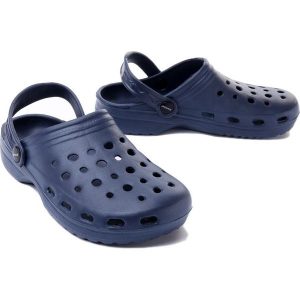 AXIM 7K2818G granat, klapki damskie. Niebieskie klapki Axim, w ażurowe wzory, bez obcasa. Za 29,99 zł.