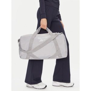 Torba sportowa Reebok. Szare torby podróżne i sportowe Reebok, bez wzorów. Za 129,99 zł.