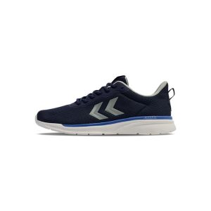 Buty halowe Hummel Reach TR Breather MS2. Niebieskie buty sportowe Hummel, bez wzorów, bez zapięcia, do piłki ręcznej. Za 220,00 zł.