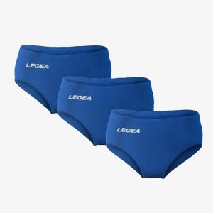 Zestaw 3 sportowych majtek bawełnianych. Niebieskie komplety bielizny LEGEA, bez wzorów, z bawełny. W wyprzedaży za 44,00 zł.