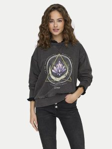 ONLY Bluza Lucinda 15340912 Szary Regular Fit. Szare bluzy ONLY, s, bez wzorów, z bawełny, bez kaptura. Za 109,99 zł.