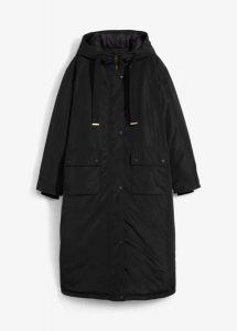 Długa parka. Czarne kurtki bonprix, bez wzorów, bez kaptura. Za 339,99 zł.