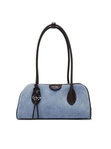 Calvin Klein Torebka Emblem Trio Denim Shoulder Bag LV04F3830G Niebieski. Niebieskie torebki klasyczne Calvin Klein, bez wzorów, z denimu, bez dodatków. Za 649,99 zł.
