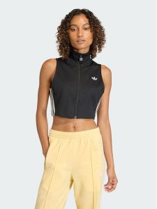 Adidas Top Classic KD7972 Czarny Slim Fit. Czarne topy ADIDAS, s, bez wzorów, z bawełny, bez kołnierzyka, bez ramiączek. Za 198,99 zł.