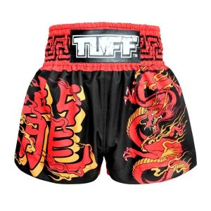 Spodenki treningowe TUFF Black Dragon. Czarne szorty TUFF, bez wzorów, sportowe. Za 149,00 zł.