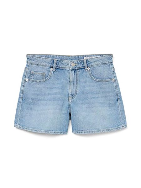 Vero Moda Szorty dżinsowe w kolorze błękitnym rozmiar: XS. Niebieskie szorty Vero Moda, z aplikacjami, ze skóry, klasyczne, z podwyższonym stanem. Za 70,08 zł.