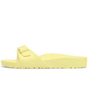 Klapki Birkenstock Madrid Eva Damskie. Żółte klapki Birkenstock, bez wzorów, bez obcasa. Za 273,80 zł.