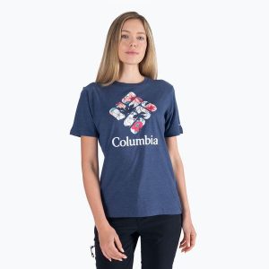 Koszulka trekkingowa damska Columbia Bluebird Day Relaxed. Niebieskie bluzki Columbia, s, bez wzorów, sportowe, bez kołnierzyka, bez ramiączek. Za 35,99 zł.