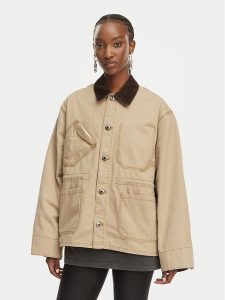 G-STAR Kurtka koszulowa Boyfriend Barn D28436-E347 Beżowy Relaxed Fit. Brązowe kurtki G-Star, m, bez wzorów, z bawełny, bez kaptura. Za 507,99 zł.