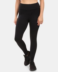 Damskie legginsy sportowe Kilpi ALEXO-W. Czarne legginsy Kilpi, bez wzorów, z elastanu, z podwyższonym stanem, długie. Za 189,67 zł.