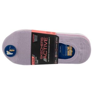 Skarpetki sportowe damskie 5pk Microfiber Liner Socks. Fioletowe skarpetki Skechers, bez wzorów, z elastanu. Za 79,99 zł.