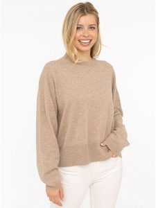Zwillingsherz Kaszmirowy sweter w kolorze beżowym rozmiar: S. Brązowe swetry oversize Zwillingsherz, s, bez wzorów, z kaszmiru, bez ramiączek. Za 459,95 zł.