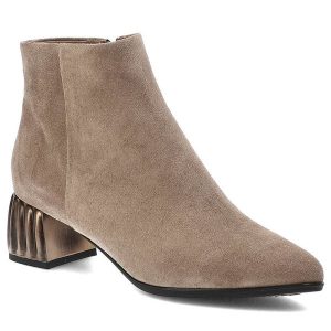 Beżowe Botki Espirito Damskie Modne Buty Na Obcasie. Brązowe botki Espirito, bez wzorów, bez obcasa, na obcasie, bez zapięcia. Za 369,00 zł.