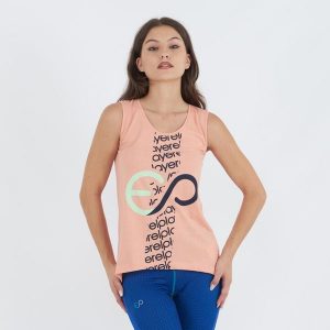 Top treningowy BUBLE z bawełny damski. Czerwone topy ELPLAYER, bez wzorów, z bawełny, sportowe, bez kołnierzyka, bez ramiączek. Za 43,00 zł.