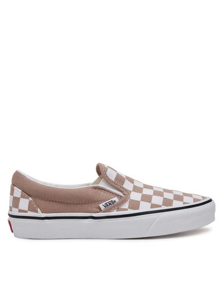 Vans Tenisówki Classic Slip-On VN000D6YE2V1 Beżowy. Brązowe trampki Vans, bez wzorów, z materiału, bez zapięcia. Za 209,99 zł.