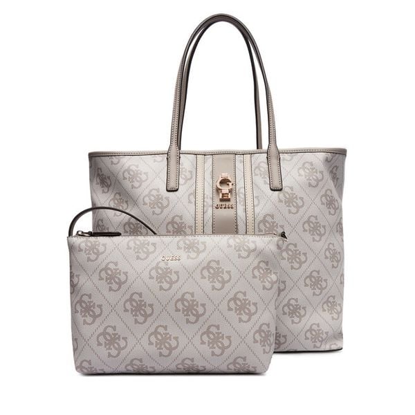 Torebka Guess. Brązowe shopper bag Guess, z aplikacjami, bez dodatków. Za 469,99 zł.