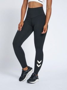 Legginsy damskie Hummel High Waist. Czarne legginsy Hummel, bez wzorów, z dzianiny, z podwyższonym stanem. Za 208,20 zł.