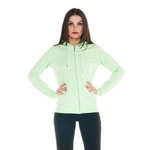 Damska podstawowa bluza z kapturem i zamkiem. Zielone bluzy LEONE 1947 APPAREL, l, bez wzorów, z tkaniny, z kapturem. W wyprzedaży za 167,70 zł.