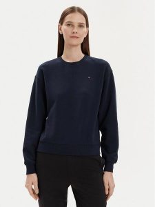 Tommy Hilfiger Bluza Flag WW0WW41246 Granatowy Relaxed Fit. Niebieskie bluzy TOMMY HILFIGER, s, bez wzorów, z bawełny, bez kaptura. Za 239,99 zł.