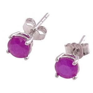 RUBI 5 Srebrne kolczyki z rubinami 0,9 ct. Szare kolczyki Braccatta, z rubinem, srebrne. Za 145,00 zł.