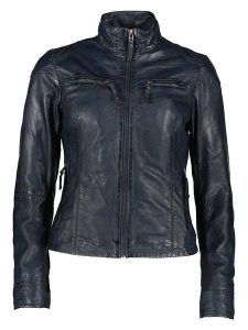 7eleven Skórzana kurtka "Sevia" w kolorze granatowym rozmiar: 42. Niebieskie kurtki 7eleven, bez wzorów, ze skóry, bez kaptura. Za 359,32 zł.