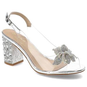 Srebrne Sandały S.Barski Eleganckie Buty Na Słupku. Szare sandały S.BARSKI, bez wzorów, bez obcasa, na obcasie, bez zapięcia. Za 149,00 zł.