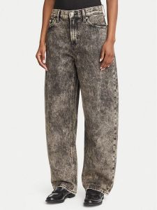 Calvin Klein Jeans Jeansy LV047H745G Brązowy Barrel Fit. Brązowe jeansy Calvin Klein Jeans, bez wzorów, z bawełny. Za 649,99 zł.