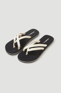 Japonki plażowe damskie O'Neill Ditsy Strap Bloom. Brązowe klapki O'Neill, z aplikacjami, z gumy, bez obcasa. Za 151,10 zł.