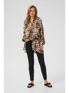 Kaffe Tunika w kolorze beżowym rozmiar: 42. Brązowe tuniki Kaffe, na co dzień, bez wzorów, z wiskozy, bez kołnierzyka, bez ramiączek. Za 109,00 zł.