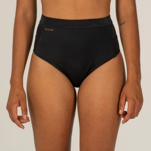 Dół kostiumu kąpielowego surfingowego damski Olaian Rosa. Czarne bikini OLAIAN, bez wzorów, z elastanu. Za 69,99 zł.