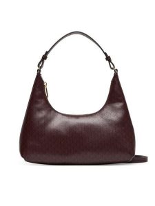 Calvin Klein Torebka LV04F3298G Bordowy. Czerwone torebki klasyczne Calvin Klein, bez wzorów, ze skóry, bez dodatków. Za 449,99 zł.