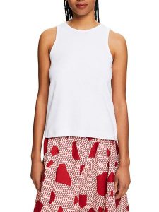 ESPRIT Top w kolorze białym rozmiar: XXL. Białe topy ESPRIT, xxl, bez wzorów, z bawełny, bez kołnierzyka, bez ramiączek. Za 52,67 zł.