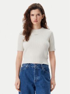 Tommy Jeans Sweter DW0DW20380 Beżowy Regular Fit. Brązowe swetry klasyczne Tommy Jeans, xl, z jeansu, bez kołnierzyka. Za 219,99 zł.
