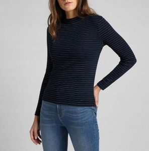 LEE HI NECK LS RIB TEE DAMSKA KOSZULKA Z DŁUGIM RĘKAWEM SKY CAPTAIN L44DPHHY 112109820. Bluzki Lee, l, bez wzorów, bez kołnierzyka, bez ramiączek. Za 89,99 zł.