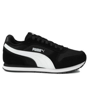 Sneakersy unisex ST MILER PUMA Black White. Białe buty sportowe Puma, bez wzorów, z materiału, bez zapięcia. Za 229,00 zł.