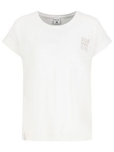 Sublevel Koszulka "Lina" w kolorze białym rozmiar: S. Białe bluzki Sublevel, s, bez wzorów, z bawełny, bez kołnierzyka, bez ramiączek. Za 43,68 zł.