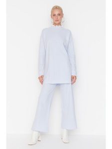 Trendyol 2-częściowy zestaw w kolorze błękitnym rozmiar: L. Niebieskie swetry oversize Trendyol, l, bez wzorów, bez ramiączek. Za 108,99 zł.