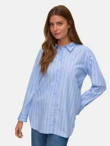 Vero Moda Koszula Elina 10336329 Niebieski Loose Fit. Niebieskie koszule Vero Moda, xs, bez wzorów, z bawełny, bez kołnierzyka, bez ramiączek. Za 169,99 zł.