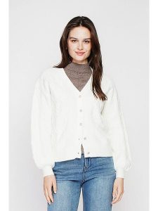 C& Jo Kardigan w kolorze białym rozmiar: 36. Białe kardigany C& Jo, ze splotem. Za 152,99 zł.