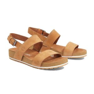 Sandały damskie Timberland Malibu Waves 2Band. Brązowe buty trekkingowe Timberland, bez zapięcia. W wyprzedaży za 362,90 zł.