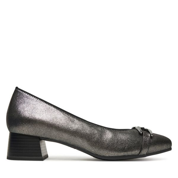 Półbuty Caprice. Szare czółenka Caprice, bez wzorów, bez obcasa, na obcasie, bez zapięcia. Za 219,99 zł.