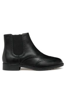 Geox Botki D Jaylon 2 D46QAD 043NH C9999 Czarny. Czarne botki Geox, bez wzorów, z materiału, bez obcasa, na płaskiej podeszwie, bez zapięcia. Za 439,99 zł.