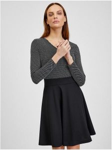 Orsay Sukienka w kolorze czarno-białym rozmiar: M. Czarne sukienki Orsay, m, bez wzorów, bez kołnierzyka, bez ramiączek, mini. Za 52,95 zł.