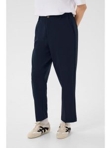 Kaffe Spodnie w kolorze granatowym rozmiar: 42. Niebieskie spodnie z wysokim stanem Kaffe, bez wzorów, z materiału, z podwyższonym stanem. Za 104,99 zł.