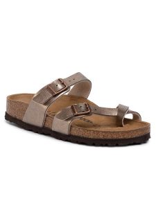 Birkenstock Japonki Mayari 1016409 Złoty. Żółte klapki Birkenstock, bez wzorów, ze skóry, bez obcasa. Za 339,99 zł.