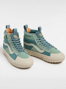 Vans Skórzane sneakersy "Sk8-Hi" w kolorze turkusowym rozmiar: 35. Niebieskie trampki Vans, bez wzorów, z materiału, za kostkę, bez zapięcia. Za 278,01 zł.
