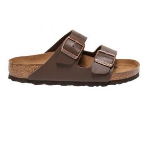 Klapki turystyczne uniseks Birkenstock Arizona 51701. Brązowe klapki Birkenstock, bez wzorów, z materiału, bez obcasa. Za 359,00 zł.