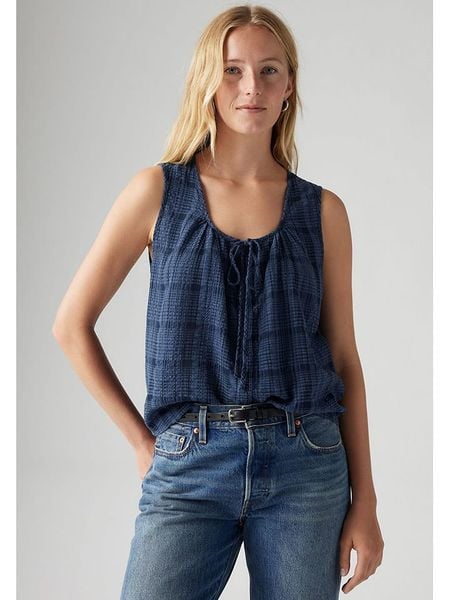 Levi's Top w kolorze granatowym rozmiar: M. Niebieskie topy Levi's®, m, bez wzorów, z bawełny, bez kołnierzyka, bez ramiączek. Za 118,84 zł.