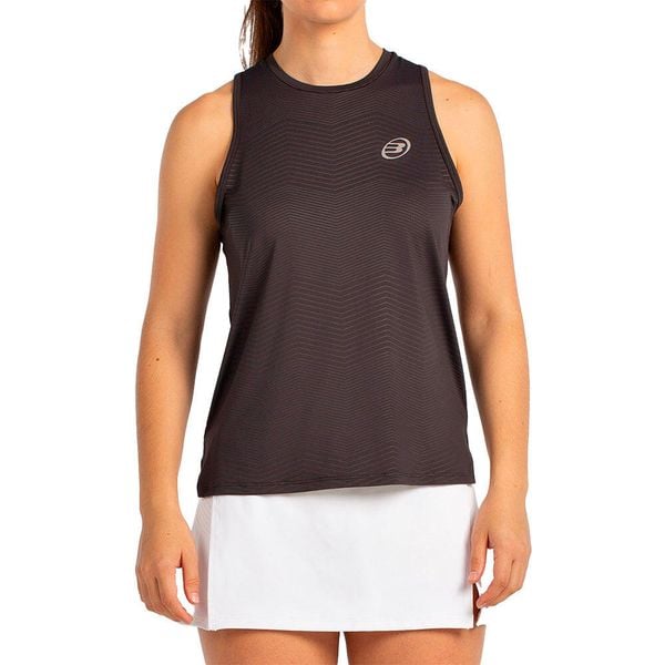 T-shirt Tank Top Bullpadel Style Woman. Czarne topy BULLPADEL, s, bez wzorów, z materiału, sportowe, bez kołnierzyka, bez ramiączek. W wyprzedaży za 164,25 zł.