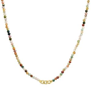 Glanzstücke München Naszyjnik srebrny srebro wysokiej próby Agat żółte złoto Naszyjniki 1 ct Damski. Szare naszyjniki Glanzstücke München, z agatem, srebrne. Za 259,99 zł.